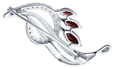 Брошь Diamant 94-340-01048-2 вес 2.59 г серебро, гранат, фианит купить,20007