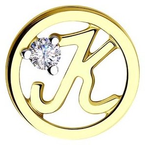 Подвеска Diamant 53-130-00653-1 вес 0.48 г золото, фианит купить,62164