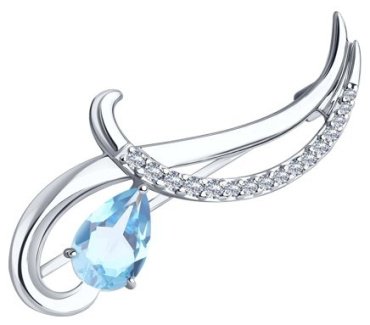 Брошь Diamant 94-340-01053-1 вес 3.06 г серебро, топаз купить,22572