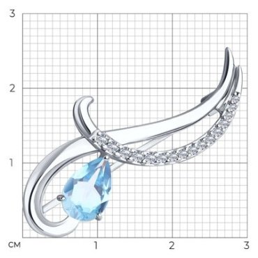 Брошь Diamant 94-340-01053-1 вес 3.06 г серебро, топаз купить,22572