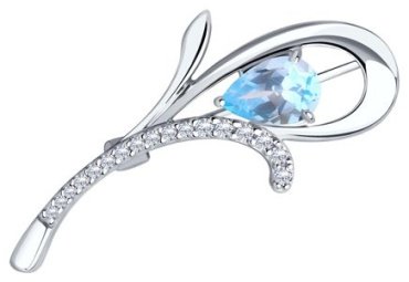 Брошь Diamant 94-340-01049-1 вес 2.88 г серебро, топаз купить,19127