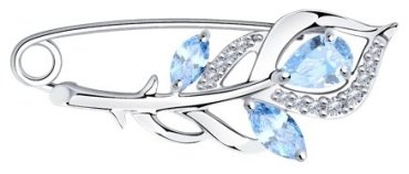 Брошь Diamant 94-140-00615-2 вес 2.05 г серебро, фианит купить,15390