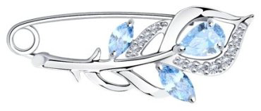 Брошь Diamant 94-140-00615-2 вес 2.05 г серебро, фианит купить,15390