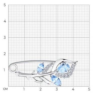 Брошь Diamant 94-140-00615-2 вес 2.05 г серебро, фианит купить,15390