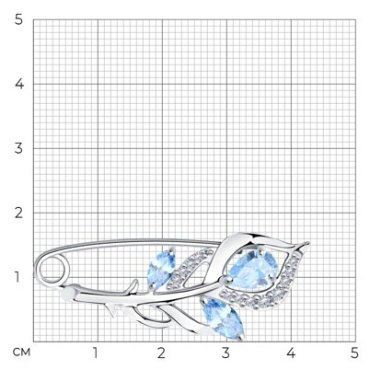 Брошь Diamant 94-140-00615-2 вес 2.05 г серебро, фианит купить,15390
