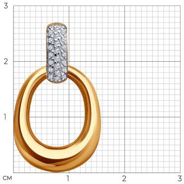 Подвеска SOKOLOV 036589 вес 2.15 г золото, фианит купить,220599