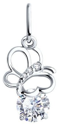 Подвеска SOKOLOV 94030508 вес 0.8 г серебро, фианит купить,NaN