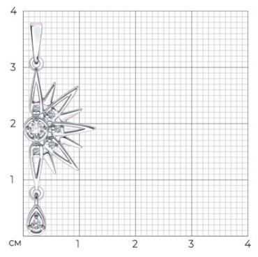 Подвеска Diamant 94-130-02103-1 вес 1.36 г серебро, фианит купить,7040