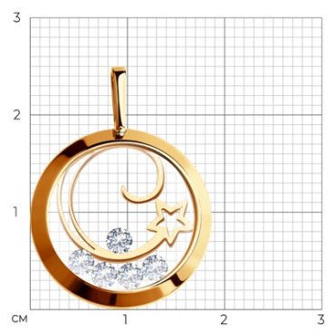 Подвеска SOKOLOV 036651_s вес 3.29 г золото, фианит, стекло купить,259151