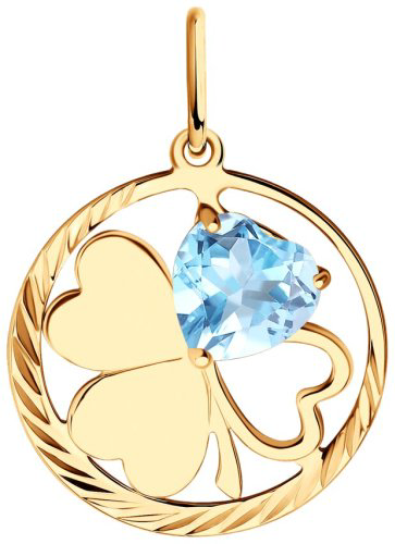 Подвеска Diamant 51-330-01354-1 вес 1.21 г золото, топаз купить,96902