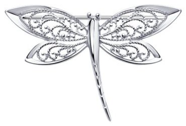 Брошь Diamant 94-140-00699-1 вес 3.53 г серебро, без вставок купить,22572