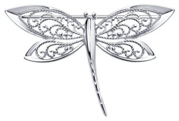 Брошь Diamant 94-140-00699-1 вес 3.53 г серебро, без вставок купить,22572