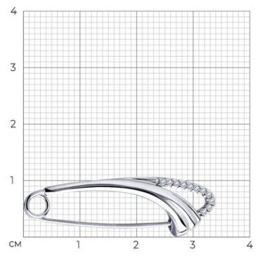 Брошь Diamant 94-140-00639-1 вес 1.65 г серебро, фианит купить,NaN