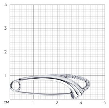 Брошь Diamant 94-140-00639-1 вес 1.65 г серебро, фианит купить,NaN