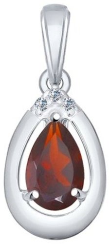 Подвеска SOKOLOV 92030359 вес 0.99 г серебро, гранат, фианит купить,NaN