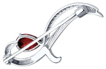 Брошь Diamant 94-340-01053-2 вес 3.04 г серебро, гранат купить,22570