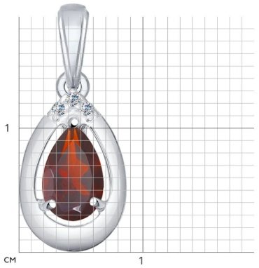 Подвеска SOKOLOV 92030359 вес 0.99 г серебро, гранат, фианит купить,NaN