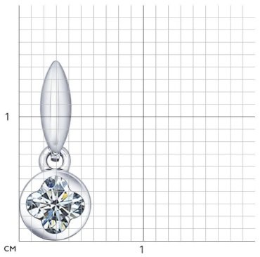 Подвеска SOKOLOV 94031327-0_97 вес 0.98 г серебро, фианит купить,8123