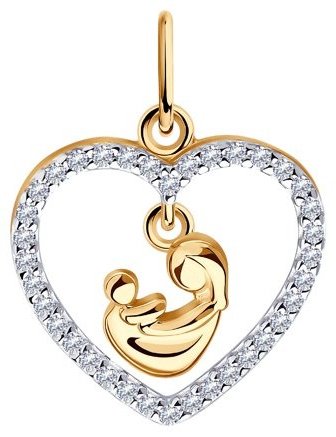 Подвеска Diamant 93-130-01013-1 вес 1.1 г серебро, фианит купить,NaN