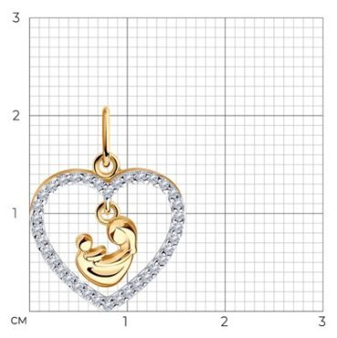 Подвеска Diamant 93-130-01013-1 вес 1.1 г серебро, фианит купить,NaN