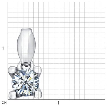Подвеска SOKOLOV 94031274 вес 0.66 г серебро, фианит купить,NaN