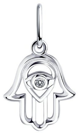 Подвеска Diamant 94-130-01082-1 вес 0.48 г серебро, фианит