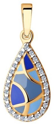 Подвеска Diamant 93-130-01582-1 вес 1.27 г серебро, эмаль