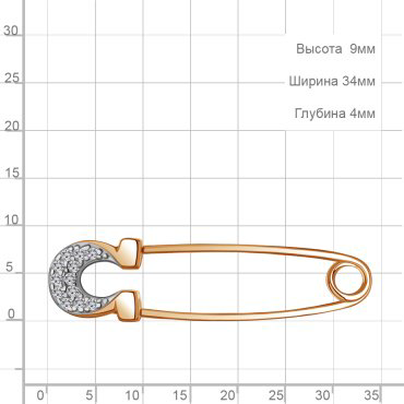 Булавка AQUAMARINE 77468 вес 0.95 г серебро, фианит купить,7000