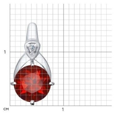 Подвеска SOKOLOV 92030367 вес 0.86 г серебро, фианит, гранат купить,NaN