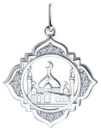 Подвеска SOKOLOV 94031245 вес 1.83 г серебро, фианит купить,11981