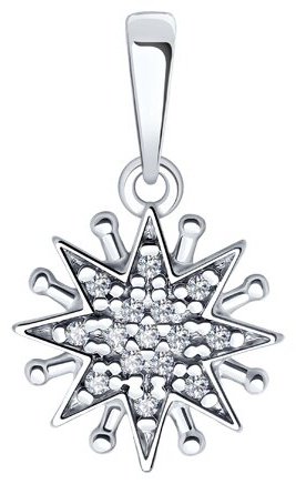 Подвеска Diamant 94-130-02109-1 вес 0.97 г серебро, фианит купить,7377