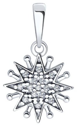 Подвеска Diamant 94-130-02109-1 вес 0.97 г серебро, фианит купить,7377