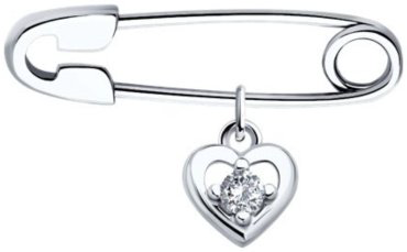 Булавка Diamant 94-140-02698-1 вес 0.83 г серебро, фианит купить,9098