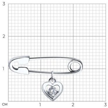 Булавка Diamant 94-140-02698-1 вес 0.83 г серебро, фианит купить,9098