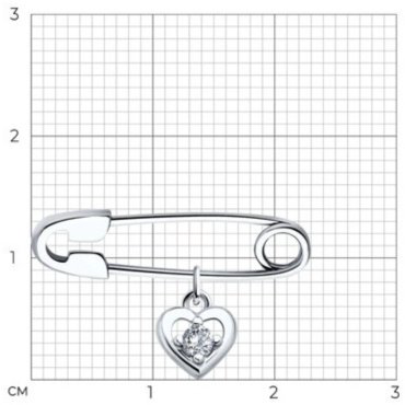 Булавка Diamant 94-140-02698-1 вес 0.83 г серебро, фианит купить,9098