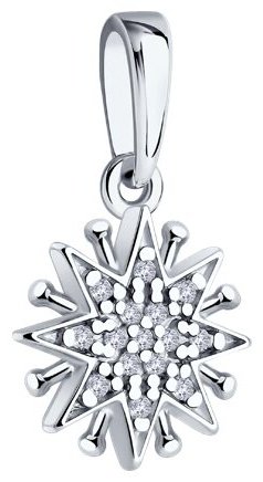 Подвеска Diamant 94-130-02109-1 вес 0.97 г серебро, фианит купить,7377