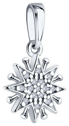 Подвеска Diamant 94-130-02109-1 вес 0.97 г серебро, фианит купить,7377