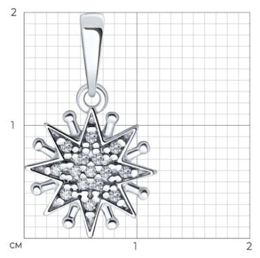 Подвеска Diamant 94-130-02109-1 вес 0.97 г серебро, фианит купить,7377