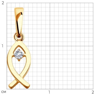 Подвеска SOKOLOV 036574 вес 0.7 г золото, фианит купить,56098