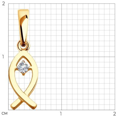 Подвеска SOKOLOV 036574 вес 0.7 г золото, фианит купить,56098