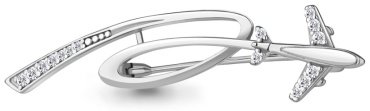Брошь AQUAMARINE 77403А вес 2.86 г серебро, фианит купить,27563