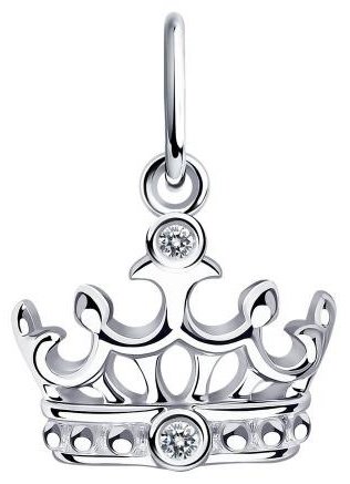 Подвеска Diamant 94-130-01087-1_skazka_1 вес 0.68 г серебро, фианит купить,6899
