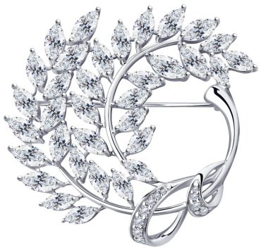 Брошь Diamant 94-140-00486-1 вес 11.01 г серебро, фианит купить,42648
