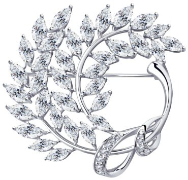 Брошь Diamant 94-140-00486-1 вес 11.01 г серебро, фианит купить,42648