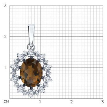 Подвеска Diamant 94-330-02042-4 вес 1.87 г серебро, фианит купить,15390