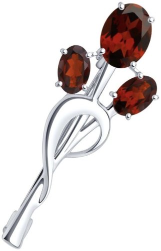 Брошь Diamant 94-340-01165-2 вес 2.5 г серебро, гранат купить,18981