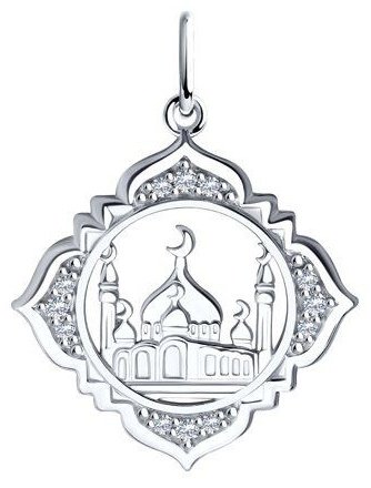 Подвеска SOKOLOV 94031245 вес 1.76 г серебро, фианит купить,8798