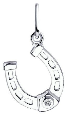 Подвеска Diamant 94-130-01083-1 вес 0.61 г серебро, фианит купить,5095