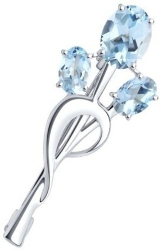 Брошь Diamant 94-340-01165-1 вес 2.41 г серебро, топаз