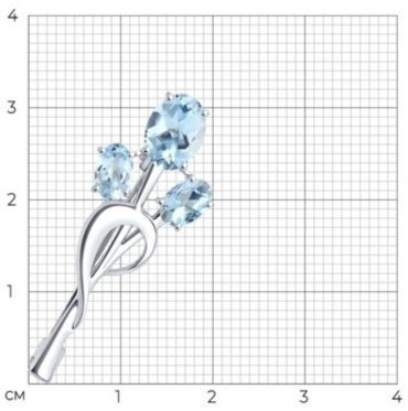 Брошь Diamant 94-340-01165-1 вес 2.41 г серебро, топаз купить,17849